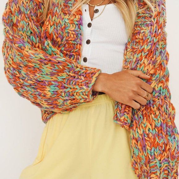 Verge Girl 'An Obsession Knit Cardigan' Multi. - Picture 3 of 3